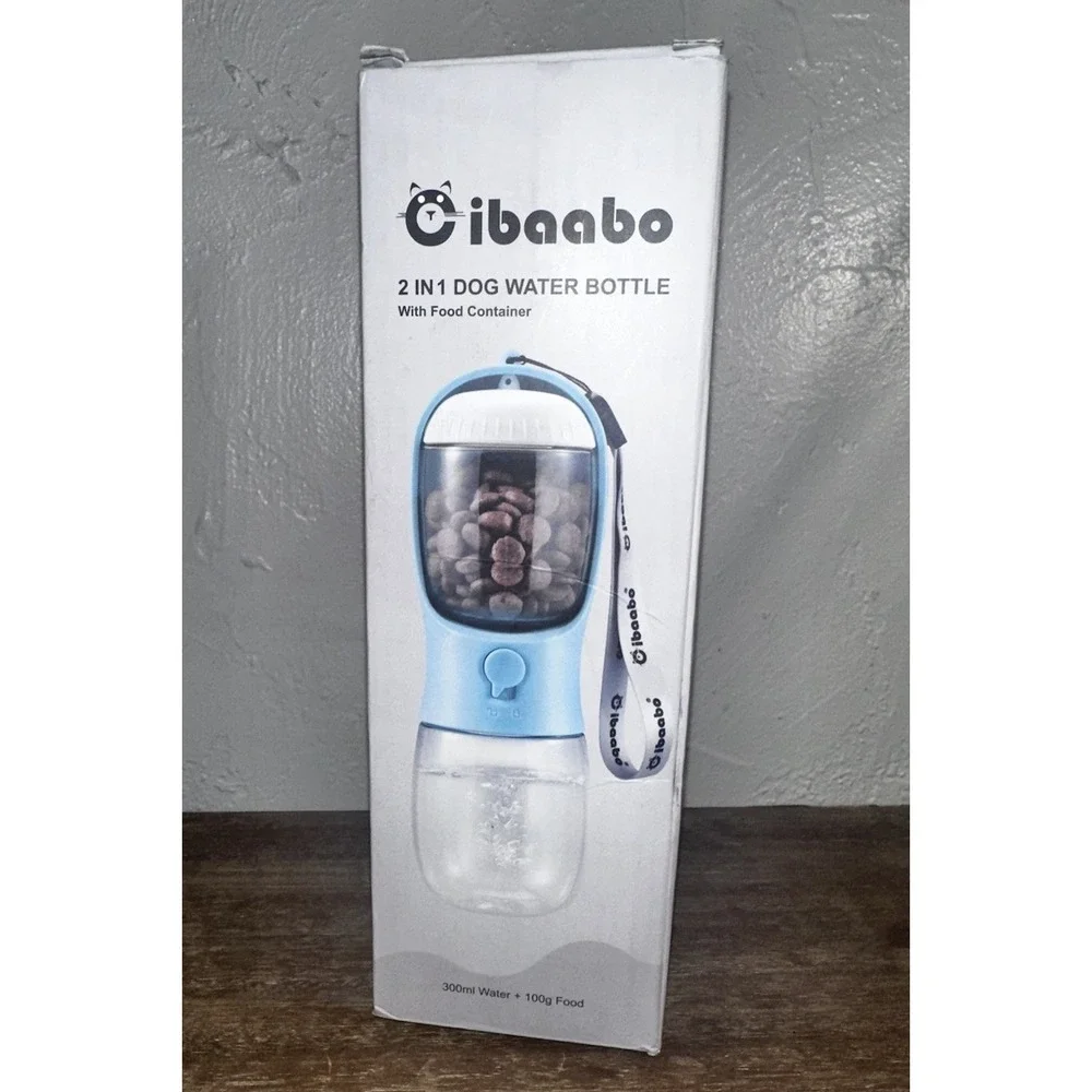 Ibaabo Travel Pet Food And Water Bottle Teal New